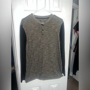 Zine Clothing Black and Gray Long Sleeve Henley